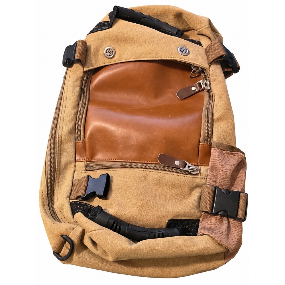 KAKA A0208 Convertible Canvas Backpack Duffel Travel Bag 30L Khaki Laptop